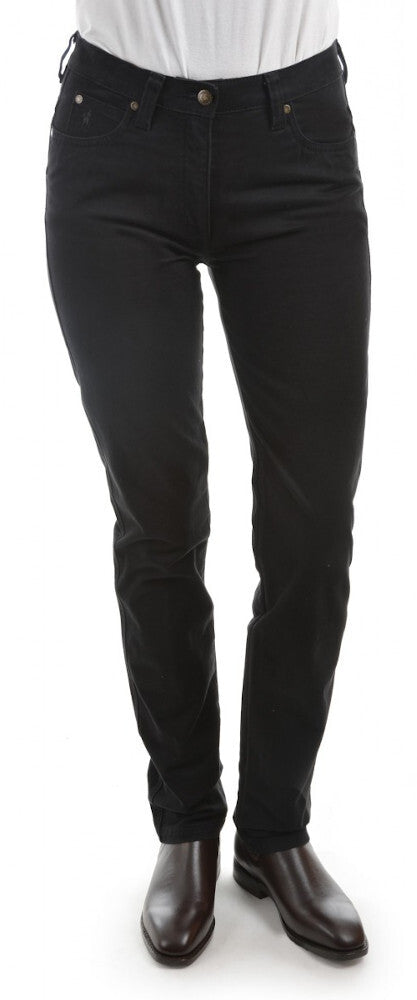 Thomas Cook Womens Stretch Moleskin Wonder Jeans Mid-Reg-Slim (TCP2228007) 32Leg Black [SD]