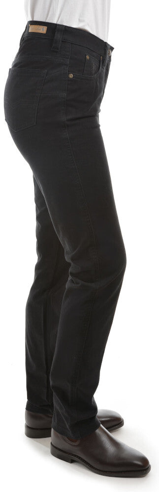 Thomas Cook Womens Stretch Moleskin Wonder Jeans Mid-Reg-Slim (TCP2228007) 32Leg Black [SD]