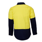 Ritemate Adults Hi Vis Open Front L/S Shirt (RM1050) Yellow/Navy