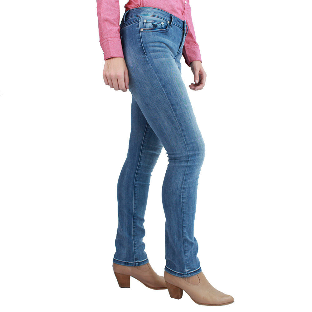 Ringers Western Womens Victoria Mid Rise Straight Leg (217108002) Light Blue