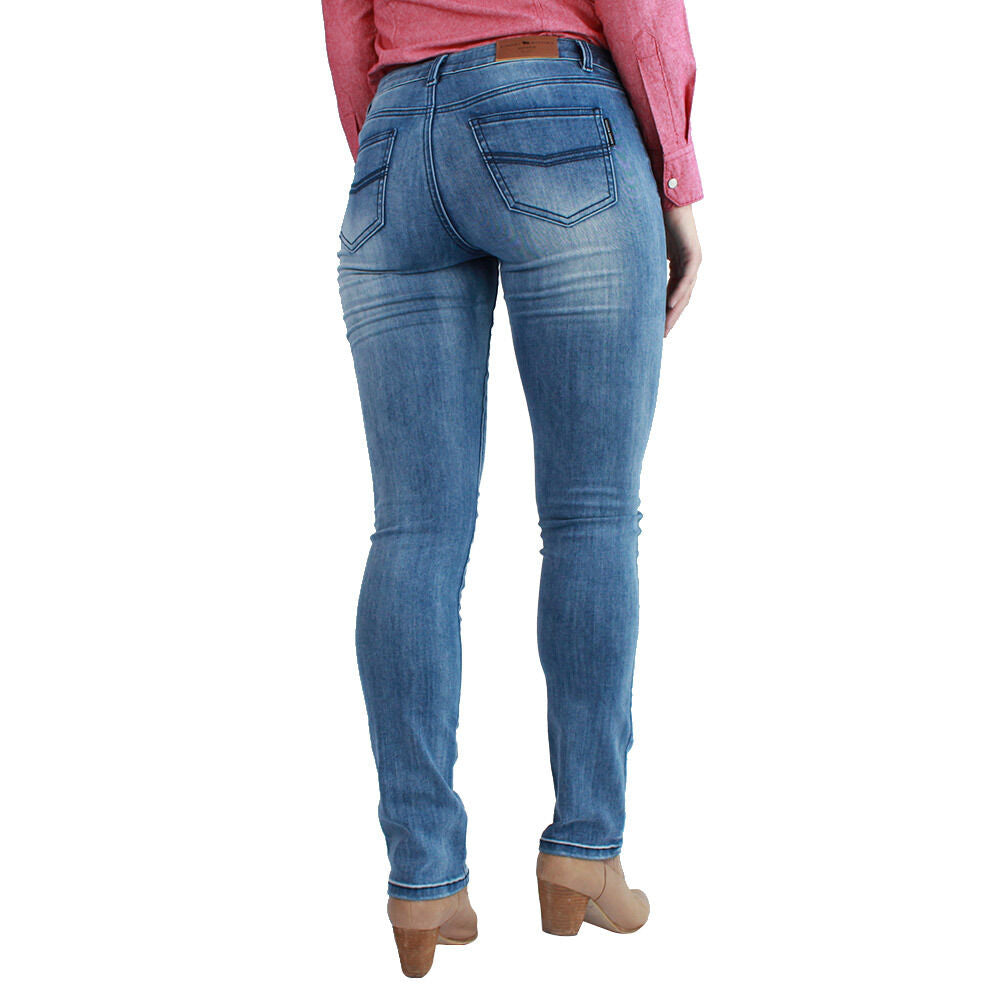 Ringers Western Womens Victoria Mid Rise Straight Leg (217108002) Light Blue