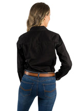 Ringers Western Womens Pentecost River Full Button L/S Work Shirt (171210001) Black