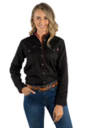 Ringers Western Womens Pentecost River Full Button L/S Work Shirt (171210001) Black