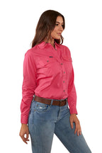 Ringers Western Womens Pentecost River Full Button L/S Work Shirt (171210001) Melon