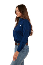 Ringers Western Womens Pentecost River Full Button L/S Work Shirt (171210001) Navy