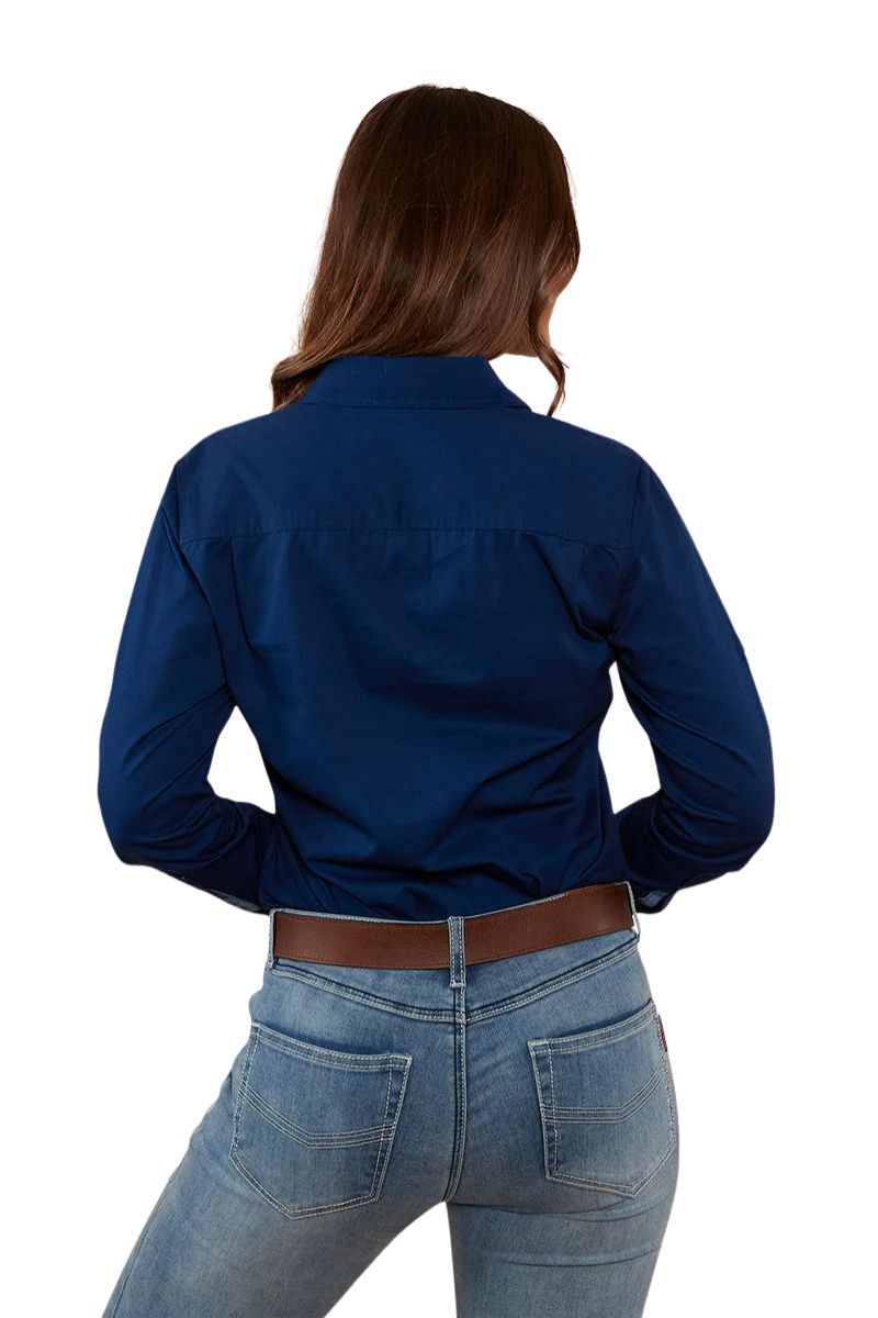 Ringers Western Womens Pentecost River Full Button L/S Work Shirt (171210001) Navy