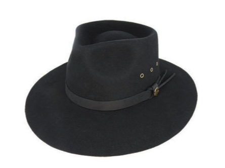 Avenel Hats Clancy Wool Felt Aussie Hat (21774) Black [SD]