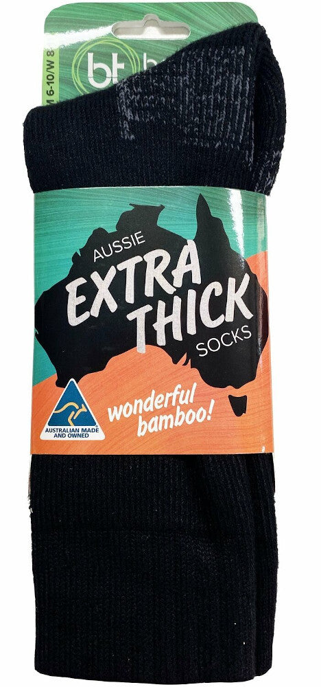 Bamboo Textiles Aussie Extra Thick Socks (0793618080) Black