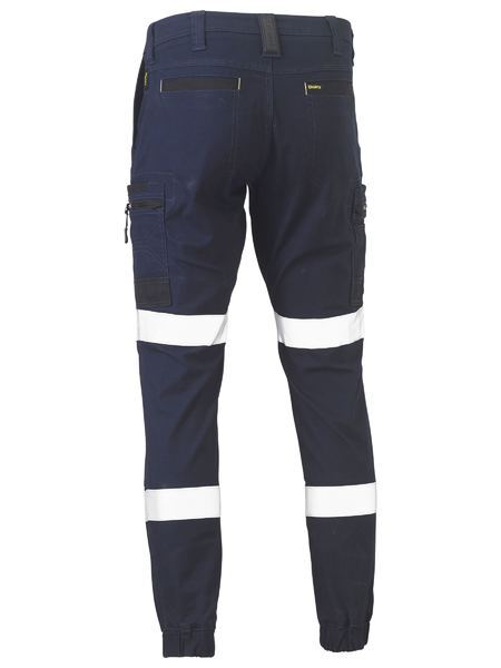 Bisley Mens Flx & Move Taped Cargo Cuffed Pants (BPC6334T_BPCT) Navy  [GD]