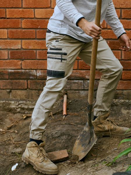 Bisley Mens Flx & Move Stretch Cargo Cuffed Pants (BPC6334_BSTN) Stone  [GD]