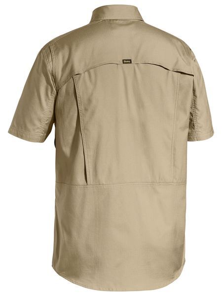 Bisley Mens X Airflow Ripstop S/S Shirt (BS1414_BCDR) Khaki [GD]