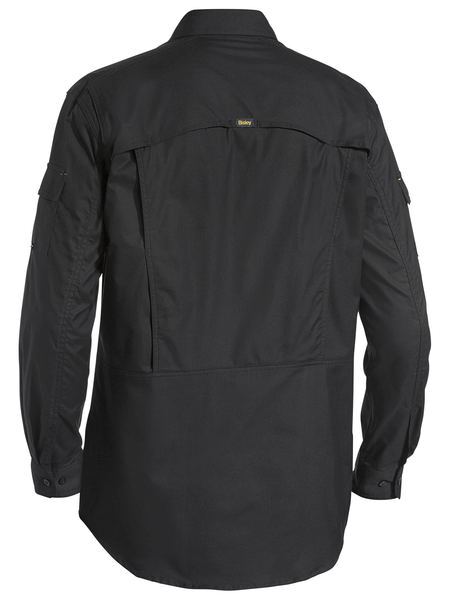 Bisley Mens X Flow Ripstop L/S Shirt (BS6414_BBLK) Black [GD]