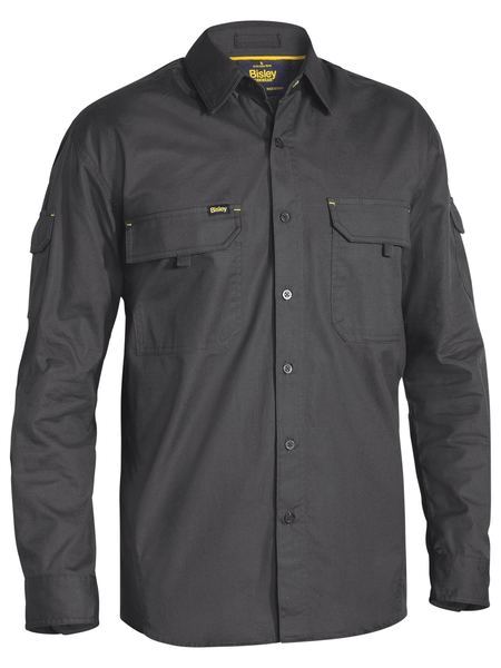 Bisley Mens X Flow Ripstop L/S Shirt (BS6414_BCCG) Charcoal [GD]