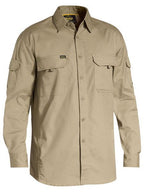 Bisley Mens X Flow Ripstop L/S Shirt (BS6414_BCDR) Khaki [GD]