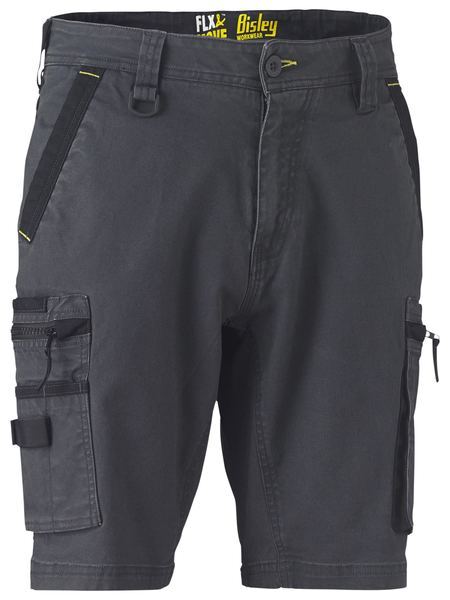 Bisley Unisex Flx & Move Stretch Utility Zip Cargo Shorts (BSHC1330_BCCG) Charcoal 