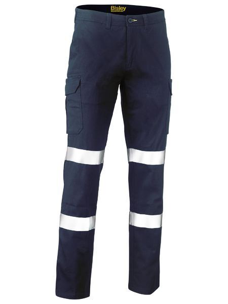Bisley Mens Taped Cotton Drill Cargo Pants (BPC6008T_BPCT) Navy