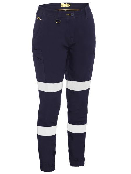 Bisley Womens Taped Cargo Cuffed Pants (BPL6028T_BPCT) Navy [GD]