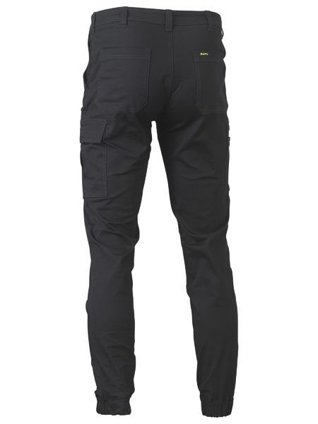 Bisley Mens Stretch Drill Cargo Cuffed Pants (BPC6028_BBLK) Black [GD]