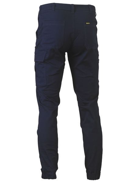 Bisley Mens Stretch Drill Cargo Cuffed Pants (BPC6028_BPCT) Navy [GD]