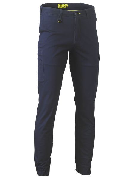 Bisley Mens Stretch Drill Cargo Cuffed Pants (BPC6028_BPCT) Navy [GD]