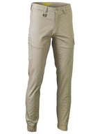 Bisley Mens Stretch Drill Cargo Cuffed Pants (BPC6028_BSTN) Stone [GD]