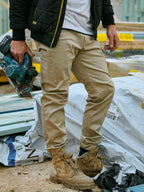 Bisley Mens Stretch Drill Cargo Cuffed Pants (BPC6028_BSTN) Stone [GD]