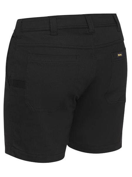 Bisley Mens Stretch Drill Shorts (BSH1008_BBLK) Black
