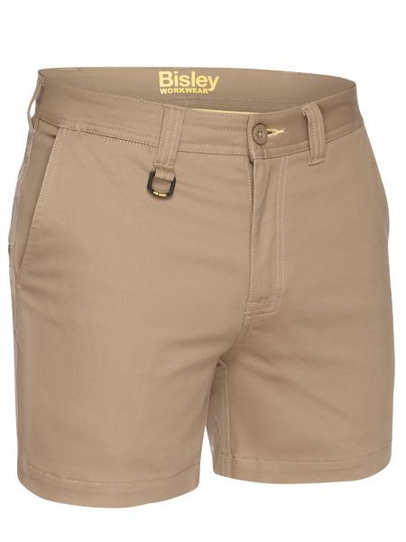 Bisley Mens Stretch Drill Shorts (BSH1008_BCDR) Khaki