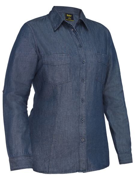 Bisley Womens Denim L/S Shirt (BL6602_BDAD) Denim [SD]