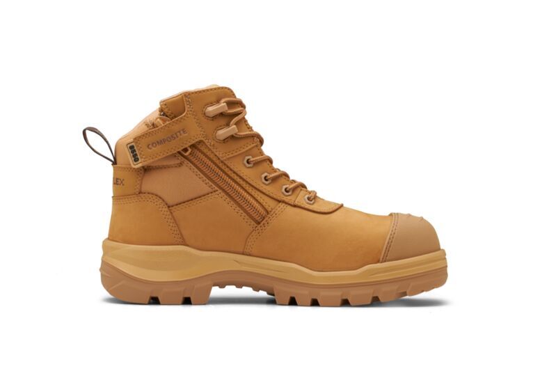 Blundstone Mens Rotoflex TPU Composite 5" Zip Lace Up Safety Boots (8550) Wheat