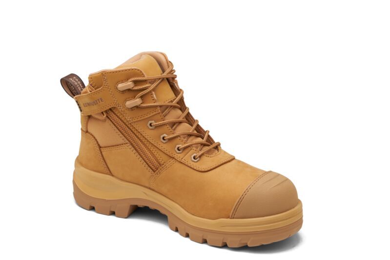 Blundstone Mens Rotoflex TPU Composite 5" Zip Lace Up Safety Boots (8550) Wheat