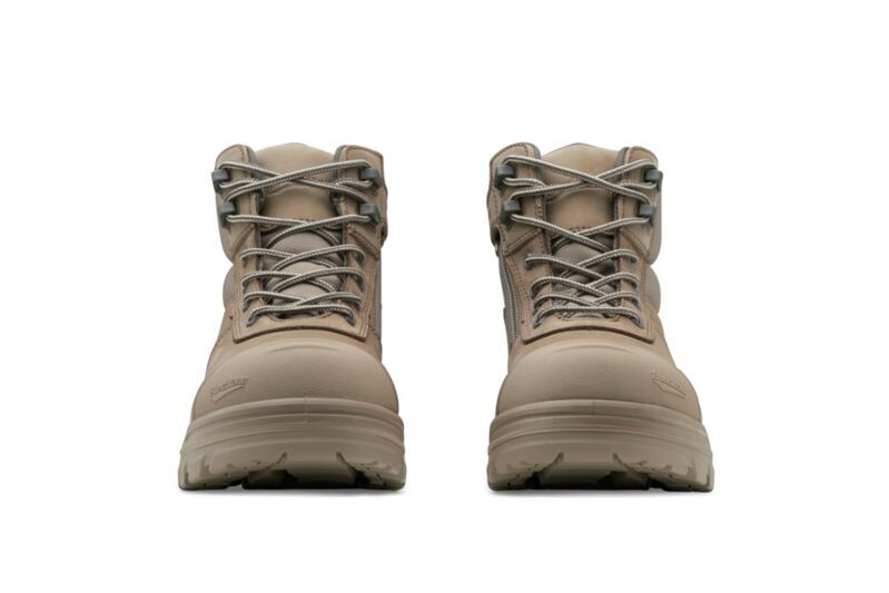 Blundstone Mens Rotoflex TPU Composite 5" Zip Lace Up Safety Boots (8553) Stone