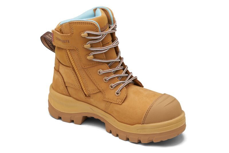 Blundstone Womens Rotoflex TPU Composite 6" Zip Lace Up Safety Boots (8860) Wheat