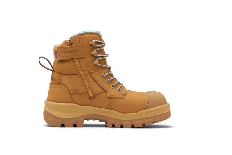 Blundstone Womens Rotoflex TPU Composite 6" Zip Lace Up Safety Boots (8860) Wheat