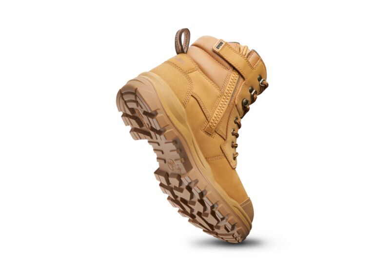 Blundstone Unisex Rotoflex TPU-Safety 150mm Ankle Zip Lace Up Boots (8060) Wheat Nubuck