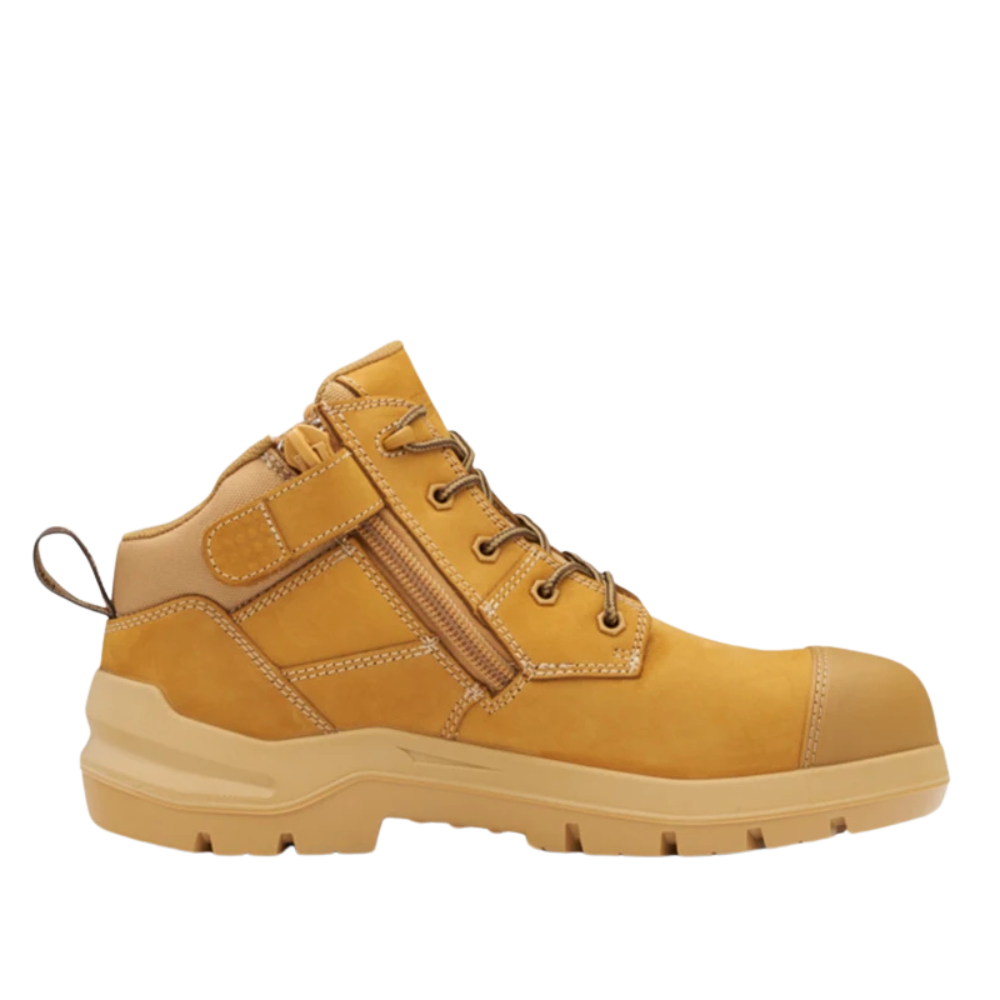 Blundstone Mens DuraFit 115mm Zip Side Safety Boots (7540) Wheat Nubuck
