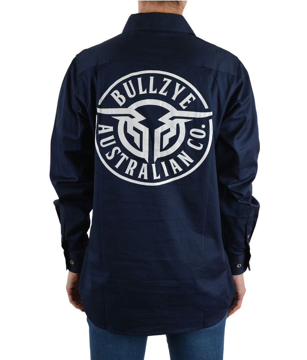 Bullzye Womens Lightweight Half Button Shirt (BCP2101120) Navy  [SD]