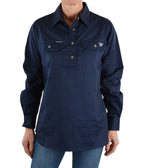Bullzye Womens Lightweight Half Button Shirt (BCP2101120) Navy  [SD]