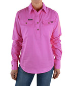 Bullzye Womens Lightweight Half Button Shirt (BCP2101120) Rose  [SD]
