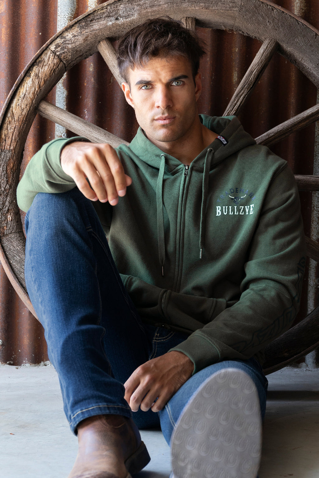 Bullzye Mens Dan Zip Up Hoodie (B4W1710356) Green [SD]