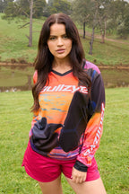Bullzye Womens Sunset L/S Fishing Tee (B4S2501424) Pink/Orange [SD]