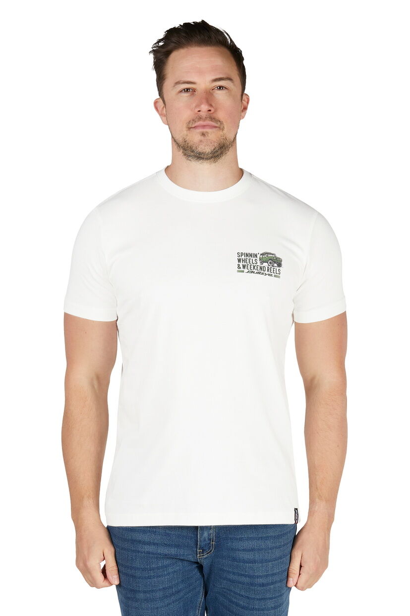 Bullzye Mens Reels S/S Tee (B5S1503485) Off White