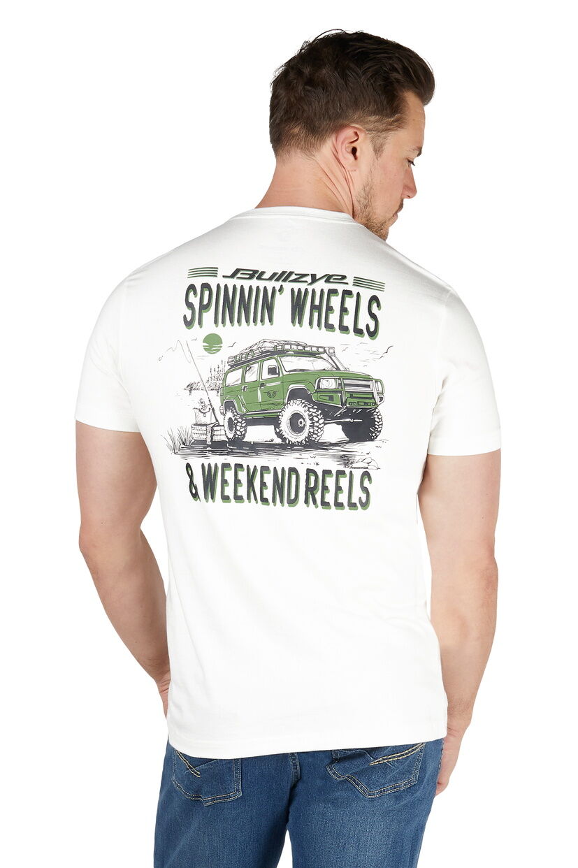 Bullzye Mens Reels S/S Tee (B5S1503485) Off White
