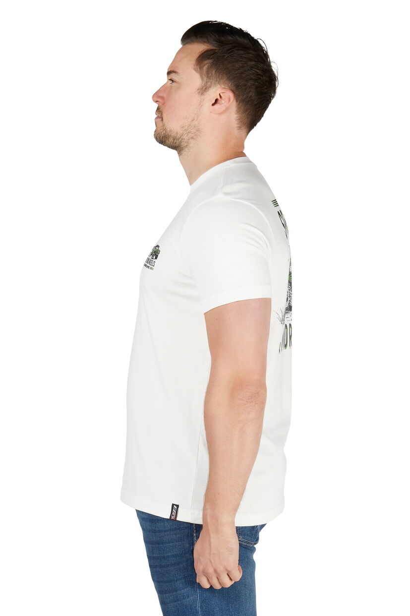 Bullzye Mens Reels S/S Tee (B5S1503485) Off White