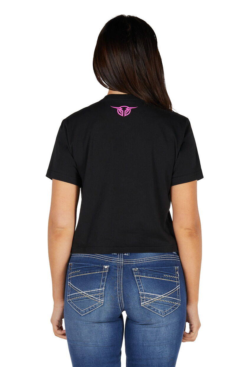 Bullzye Womens Evie Crop S/S Tee (B5S2514466) Black