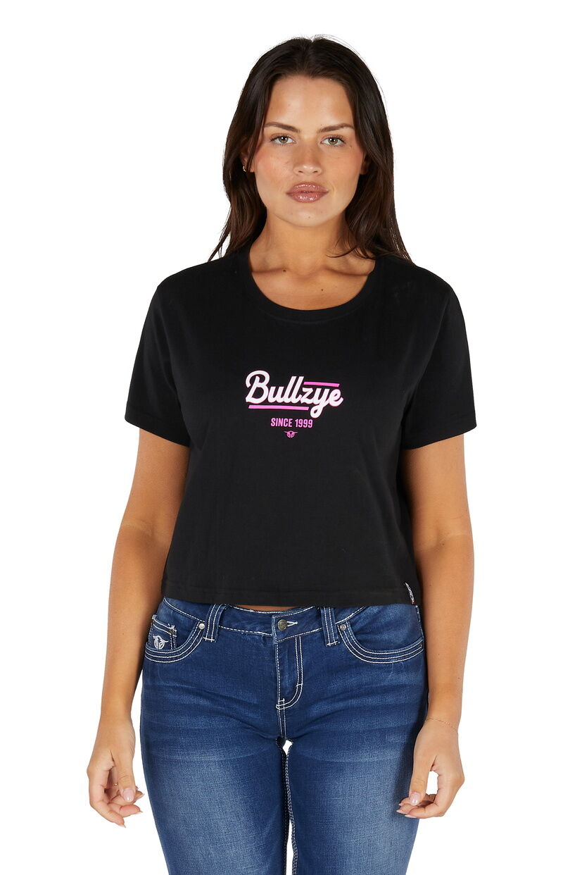 Bullzye Womens Evie Crop S/S Tee (B5S2514466) Black