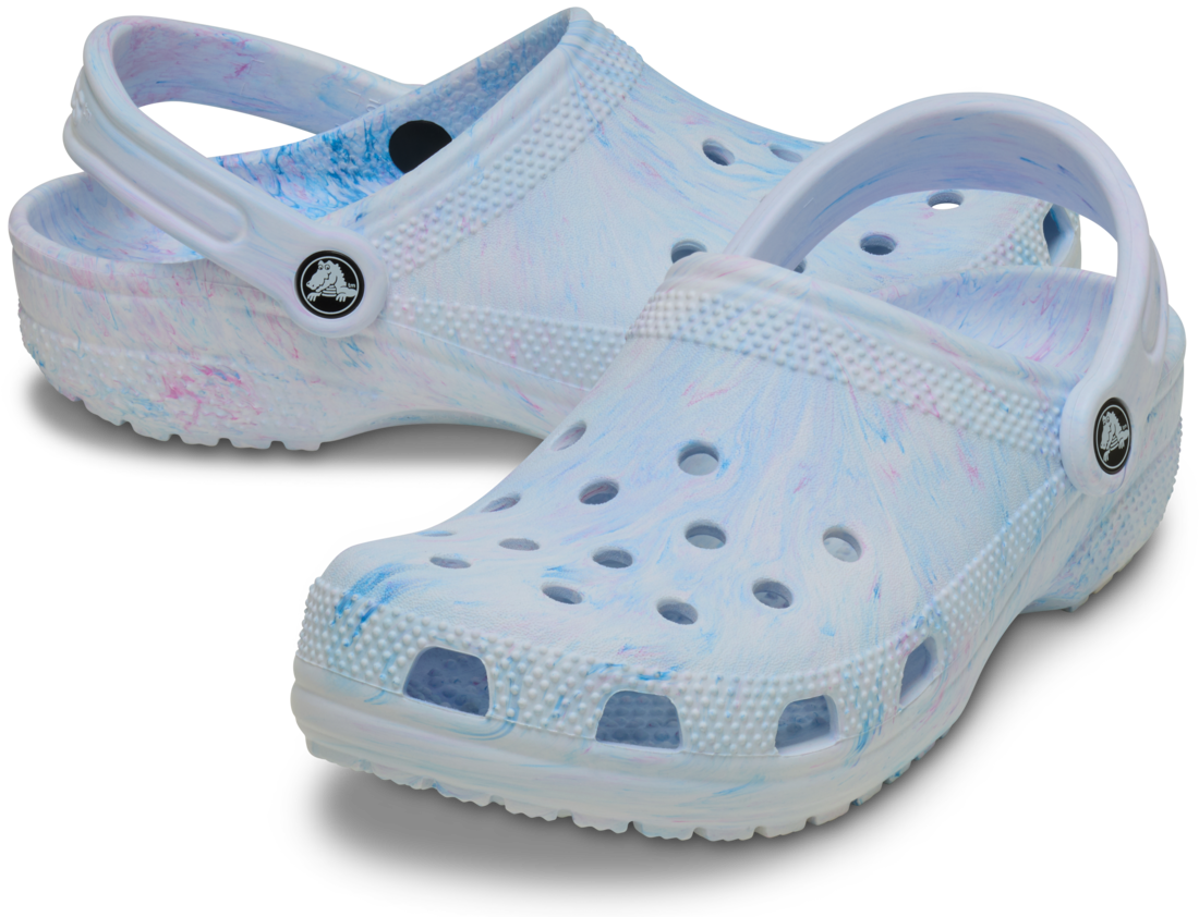 Crocs Unisex Classic Watercolur Marbled Clogs (211583-4ZD) Blue/White