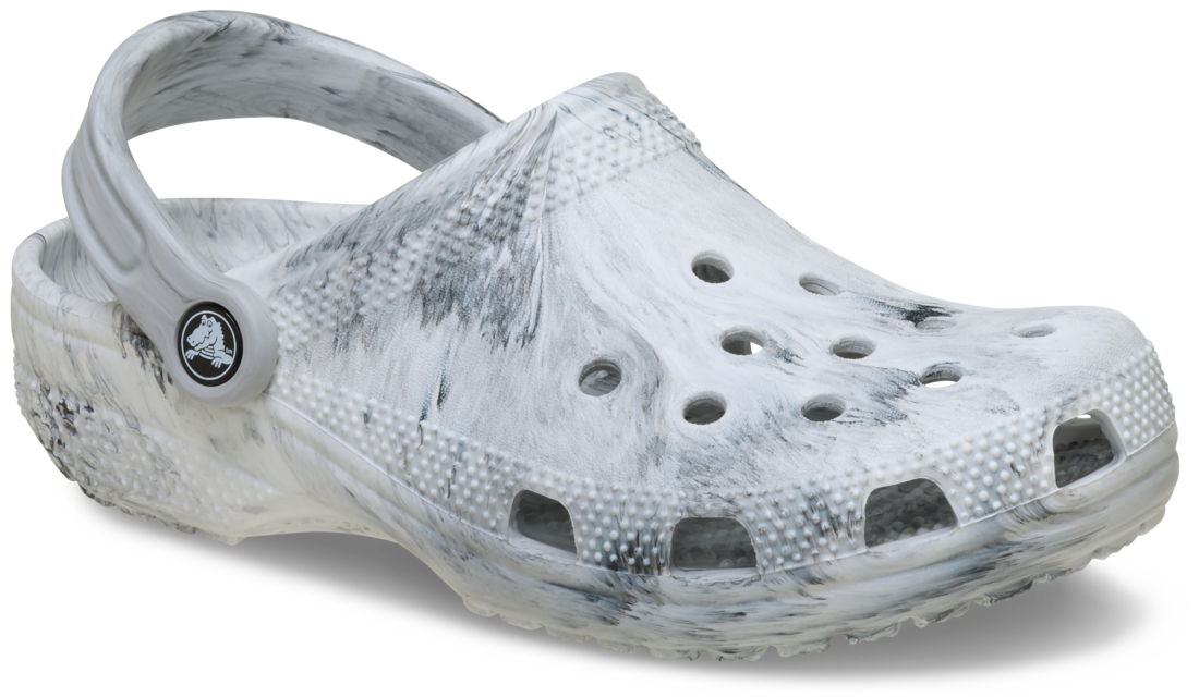 Crocs Unisex Classic Watercolur Marbled Clogs (211583-1WZ) Grey/White