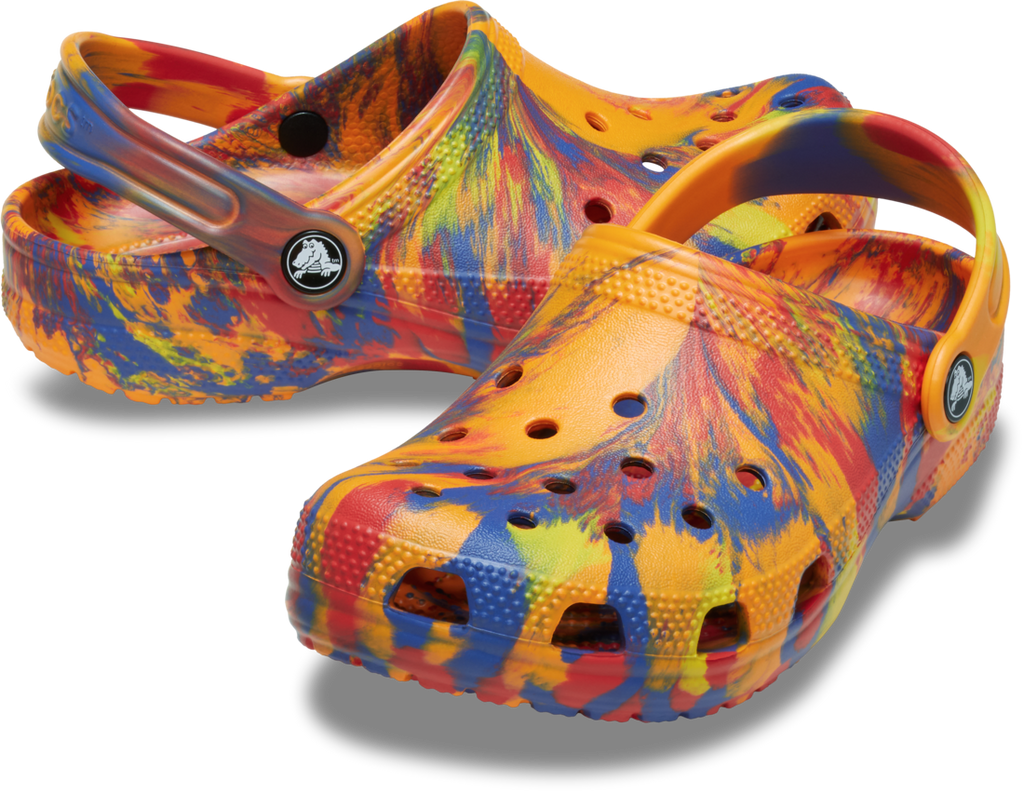 Crocs Toddlers Classic Marbled Clogs (206838-83B) Orange Zing/Multi
