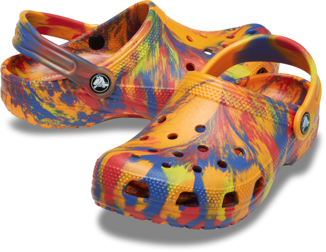 Crocs Toddlers Classic Marbled Clogs (206838-83B) Orange Zing/Multi